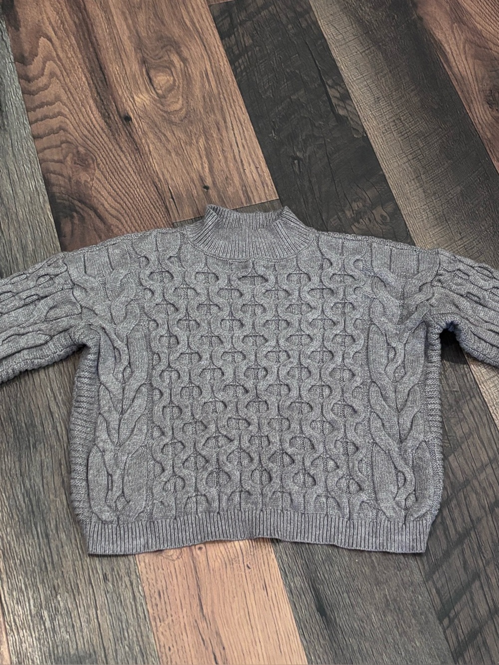 Anthropology Cable Knit Gray Sweater in size XS